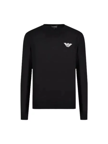 Dzianinowy sweter Emporio Armani niebieski