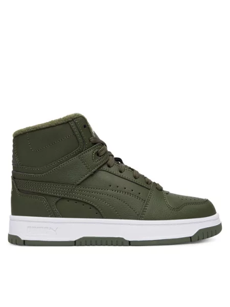 Sneakersy Puma Rebound Slam Mid Wtr Jr Tmavo zelená