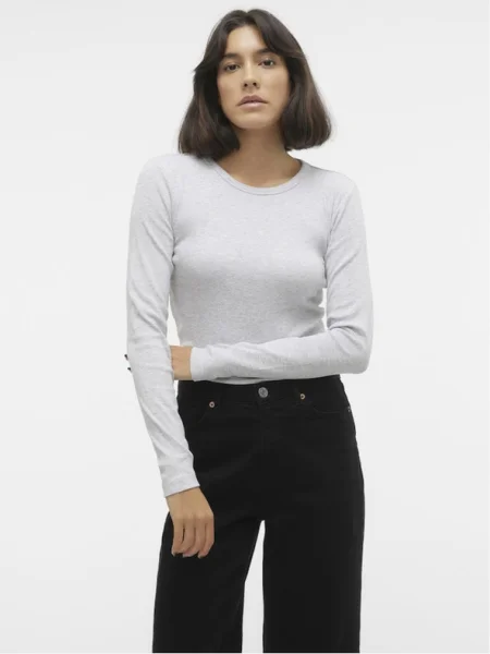 VERO MODA Póló CHLOE világosszürke szürke