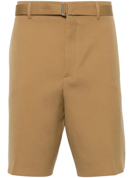 Pantaloni scurți Lanvin de lână maro