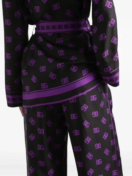 Pantaloni Dolce & Gabbana de mătase negru