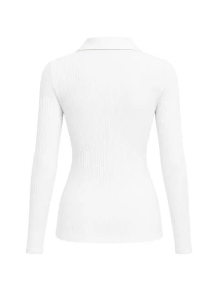 Πλεκτό polo Cynthia Rowley με κορδόνια λευκό