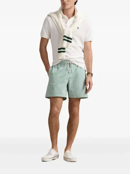 Tricou Polo Ralph Lauren din piele cu broderie în carouri maro