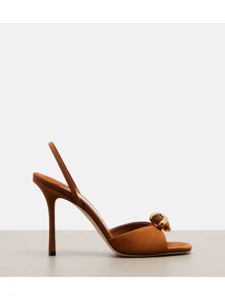 Sandale Jimmy Choo din piele de căprioară slingback maro