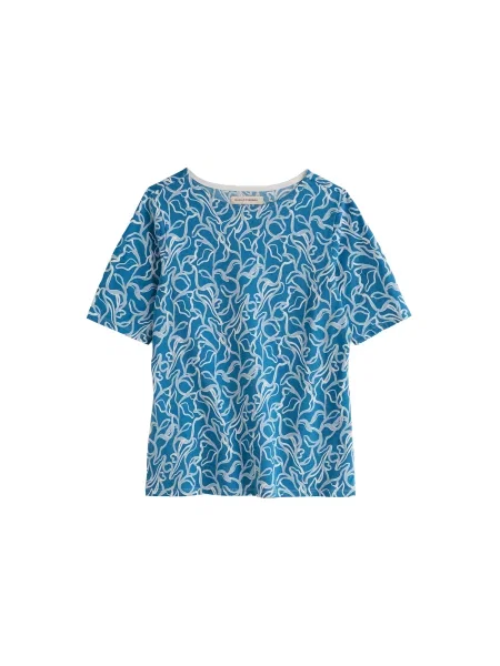 Seasalt Cornwall Tricou Poisson albastru / opal / murdar alb