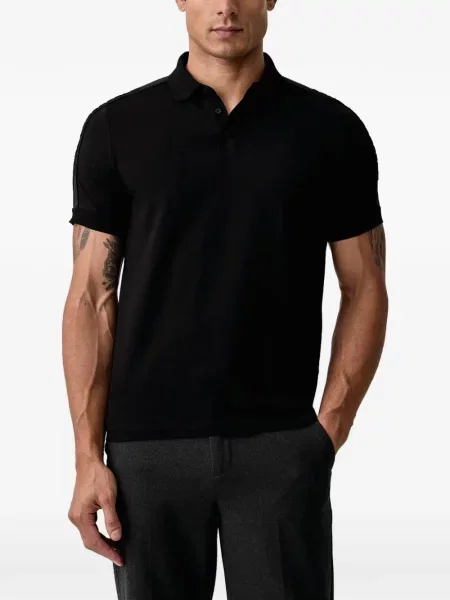 Tricou polo Karl Lagerfeld cu autograf negru