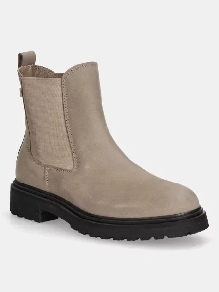 Tommy Hilfiger cizme chelsea din nubuc TH NUBUCK CLEATED CHELSEA bej