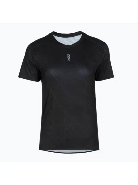 Tricou de alergare pentru femei HOKA EveryRun CLF PRT black/squid ink negru