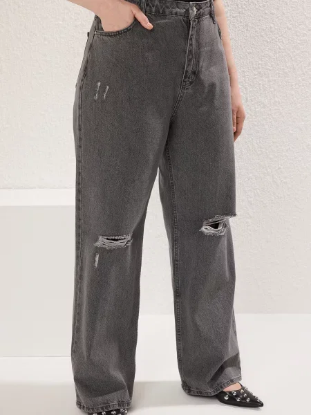 Trendyol Curve Jeans metalic gri