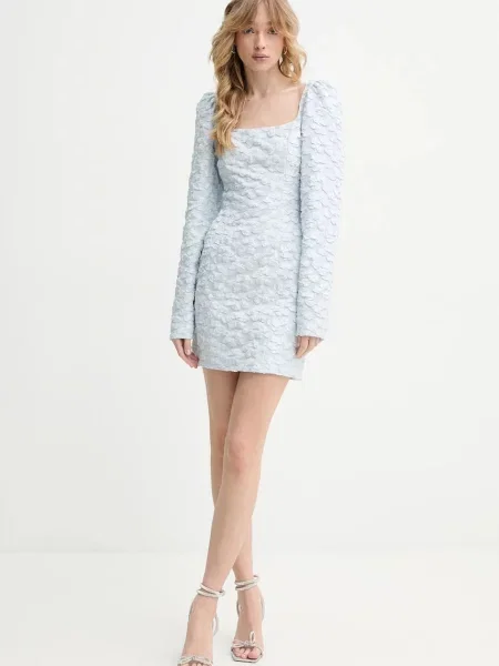 Rotate rochie mini drept albastru