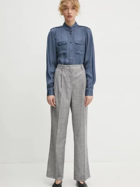 Bruuns Bazaar koszula regular ze stójką niebieski