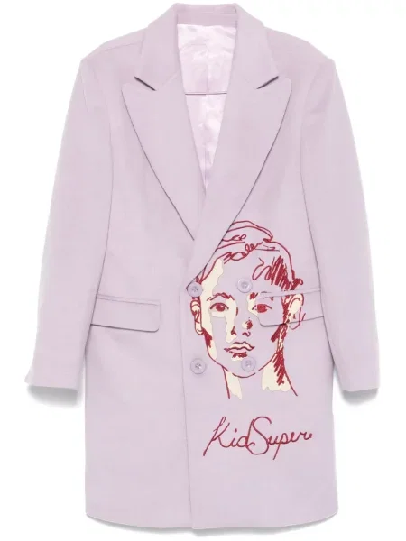 Palton Kidsuper cu broderie violet