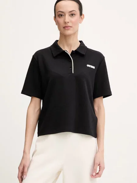Guess tricou polo CLARA negru