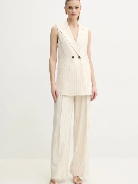 Simona Corsellini kamizelka dwurzędowa beżowy