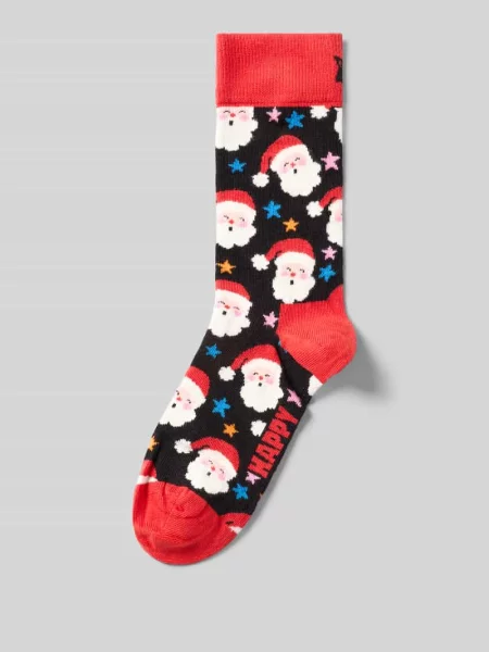 Skarpety z nadruk z logo model Santa & Star' Happy Socks czarne