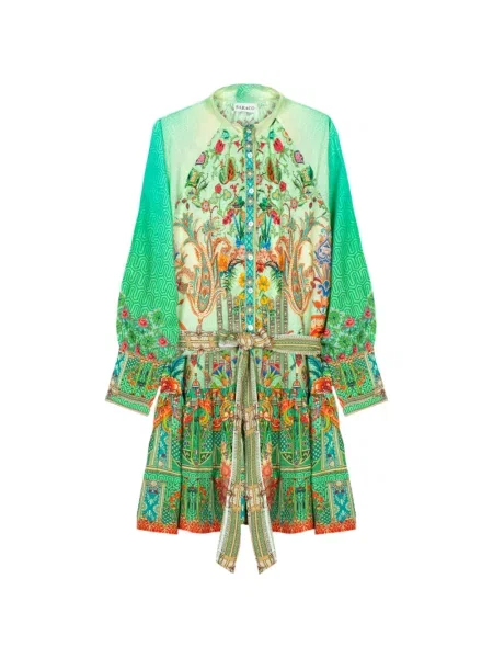 Rochie Saraco cu imagine cu model paisley verde