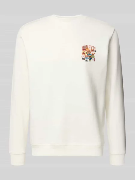 Bluza z bawełnianej mieszanki z nadrukiem w kroju relaxed fit Chill Pill biała