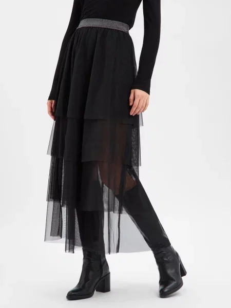 Nümph spódnica maxi Nuea Kobiety jednolity 34 czarny