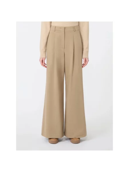 Spodnie Weekend Max Mara beżowe