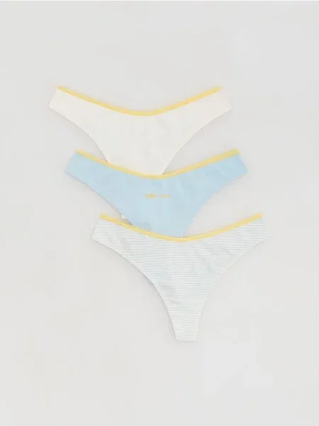 Reserved Трусики-танга 3 штук блідо-блакитний блакитні