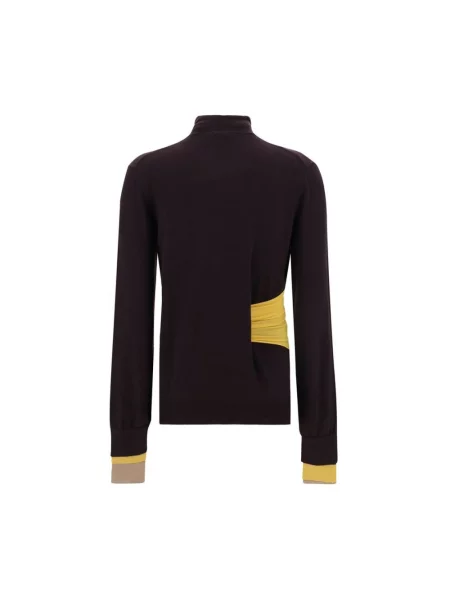Sweter Fendi żakardowy brązowy