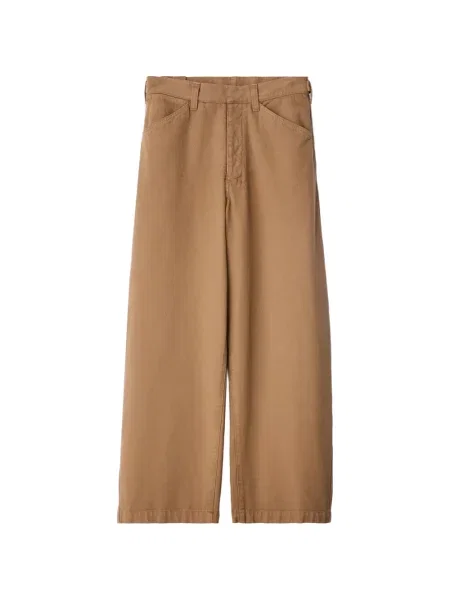Pantaloni Lemaire din țesătură twill maro