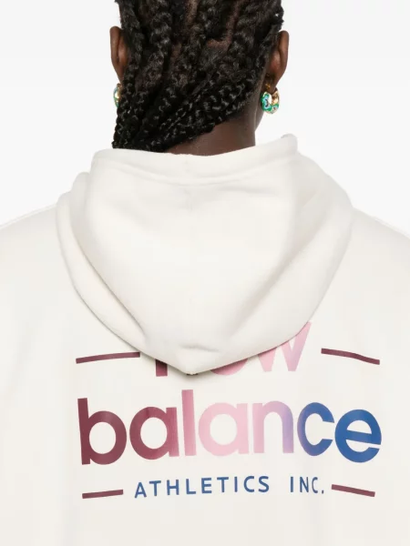 Top sport New Balance cu broderie maro
