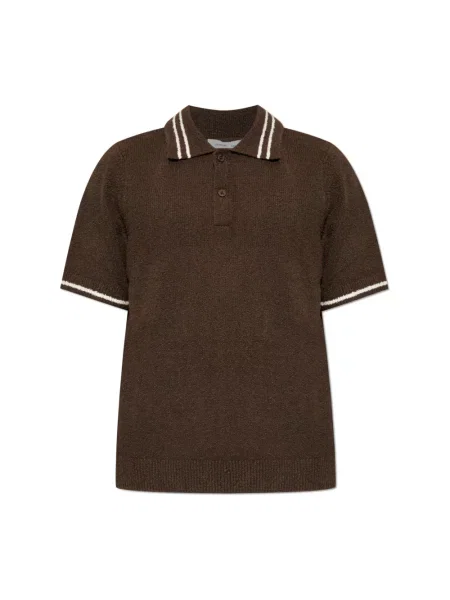 Koszulka polo Samsoe Samsoe brązowa