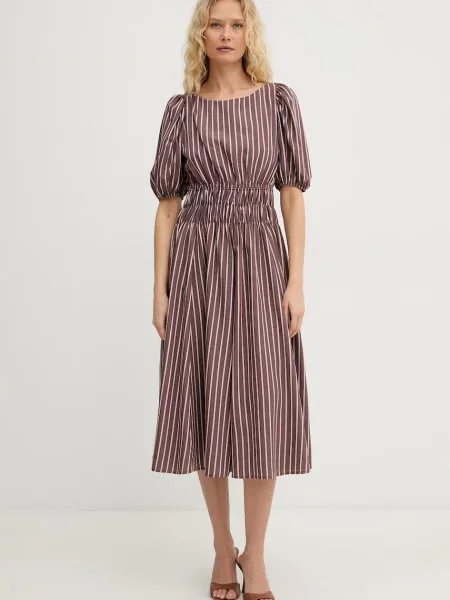 Pinko sukienka letnia z wiskozą brązowa