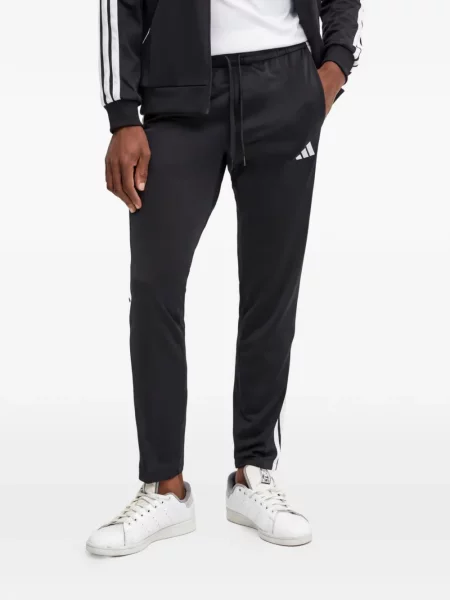 Futó kerek nyakú hálós cipzáras melegítő felső Adidas fekete
