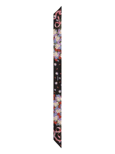 Fular Dolce & Gabbana cu model floral cu imagine negru