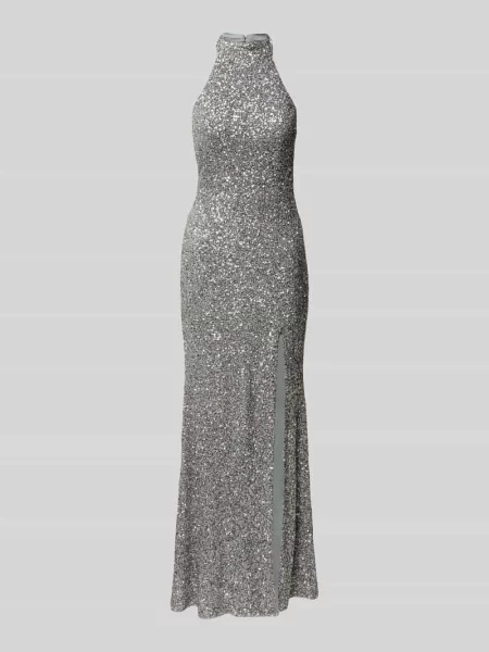 Sukienka wieczorowa z cekinowym obszyciem na całej powierzchni