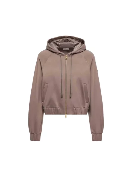 Bluza z kapturem Moncler z kapturem brązowa