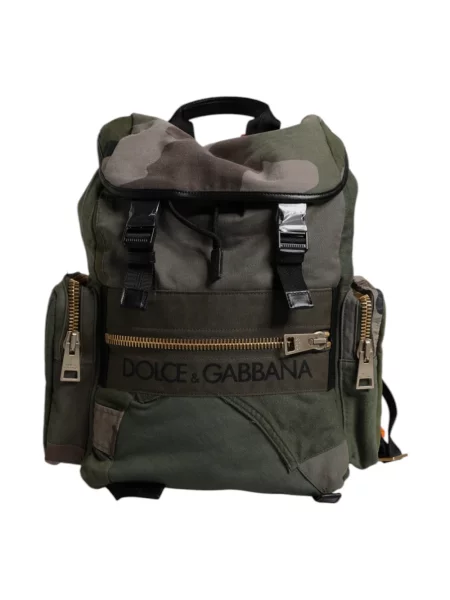 Lniana torba Dolce And Gabbana pleciona zielona