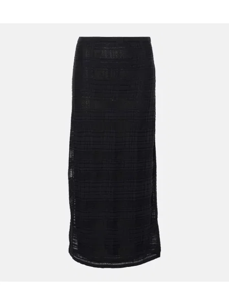 Fustă midi Proenza Schouler în carouri până la genunchi alb