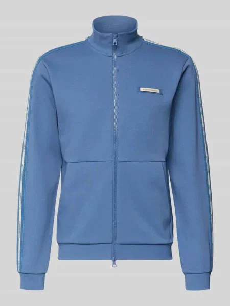 Bluza rozpinana z mieszanki bawełny Ea7 Emporio Armani niebieska