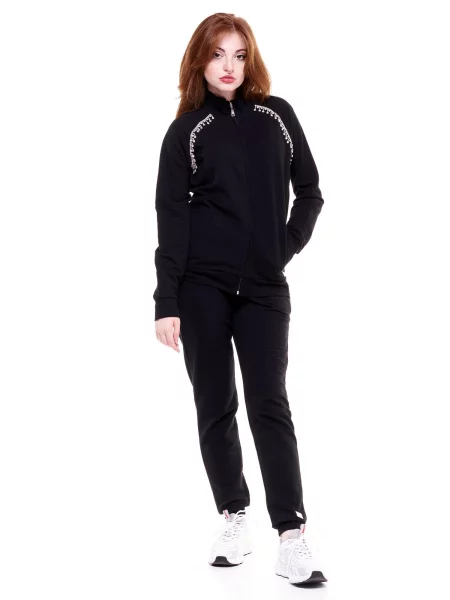 Bluza z z pełny błyskawiczny na co dzień czarna