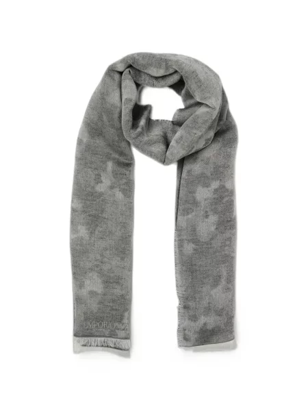 Jacquard šal Emporio Armani s autogramom siva