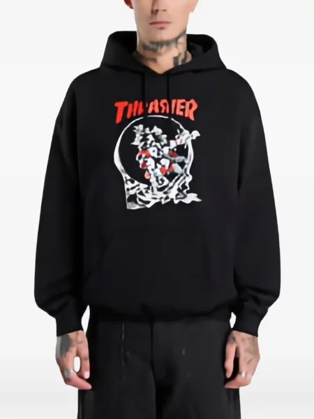 Hoodie Thrasher μαύρο