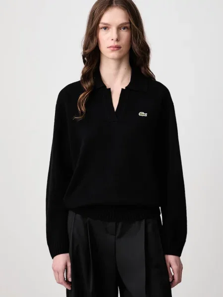 Lacoste svetr dámský kašmírový černý