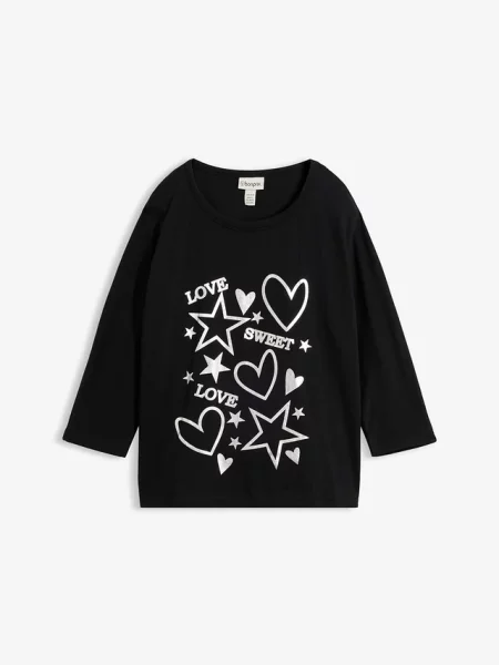 T-shirt oversize z mieszanki bawełny czarna