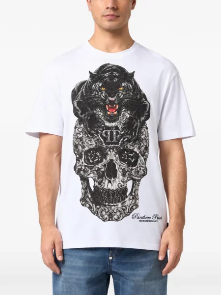 Μπλούζα Philipp Plein πέτρες λευκό
