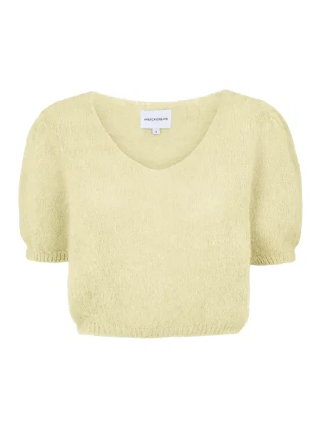 Sweter American Dreams wełniany żółty