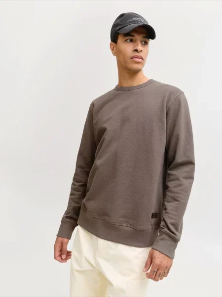 JACK & JONES Mikina JJEDOVER čokoládová
