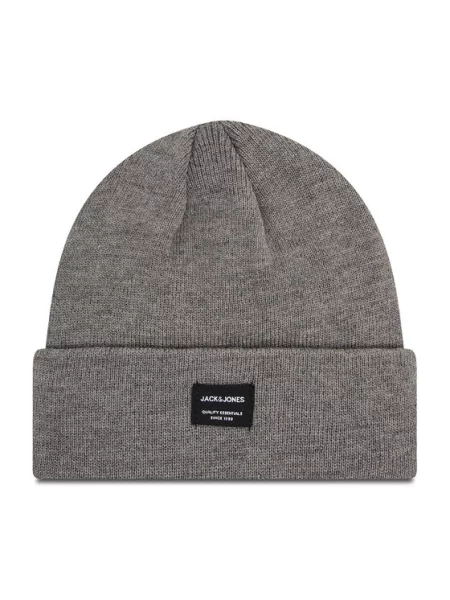 JACK & JONES Kapa melange / crna / bijela siva