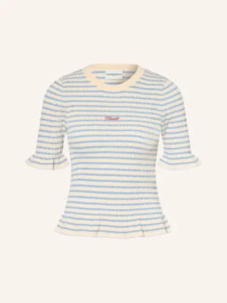 Claudie Pierlot Koszulka Z Falbanami blau czerwona