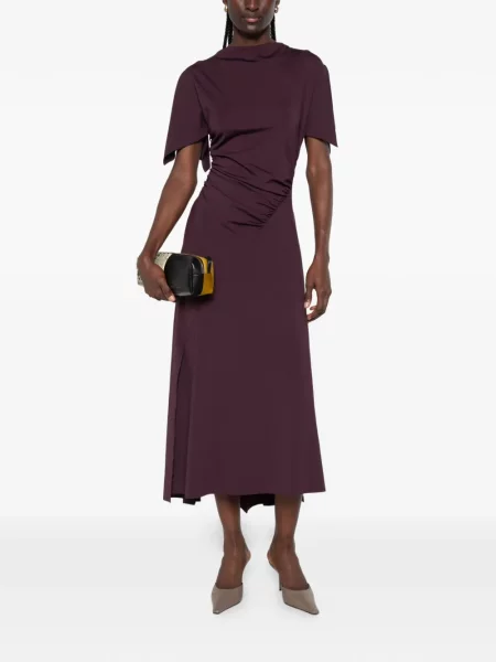 Scurt rochie midi Victoria Beckham cu volane violet