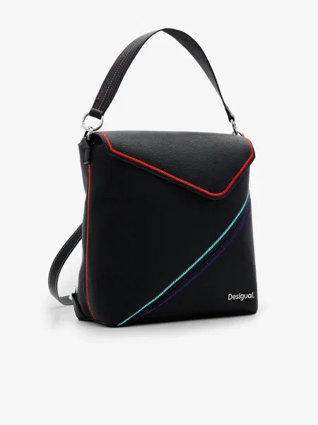Раница Desigual CLEO BLACK JERSEY малък с апликация черно