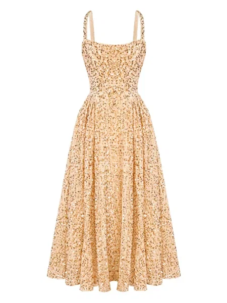 Rochie midi Post Meridiem cu paiete până la genunchi de costum