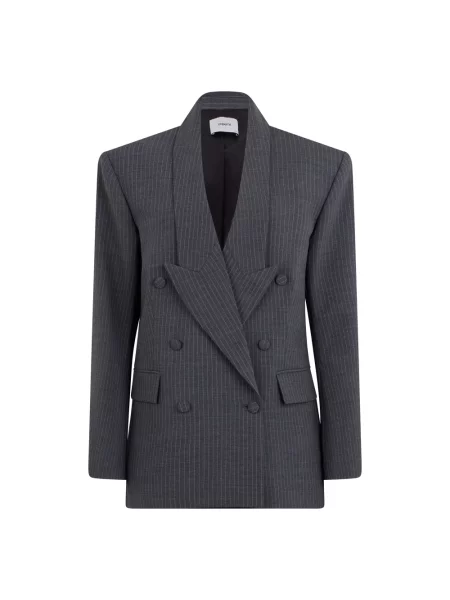 Marynarka w paski Coperni w paski dwurzędowa szara